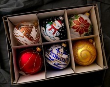 Hand Painted Glass  Baubles 6
