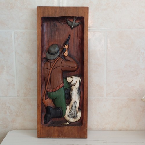 Vintage hunter dog - vintage, wood