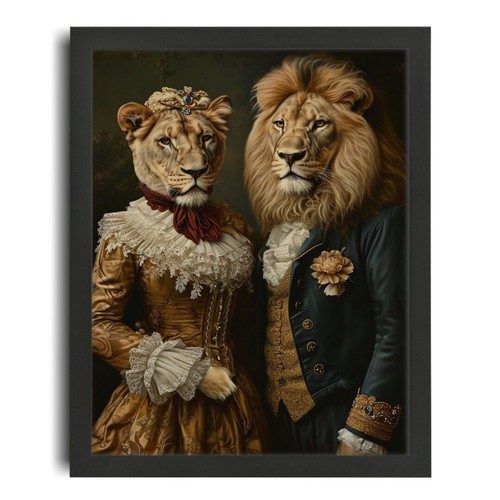Lion and lioness wall art - wall,