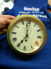 Ships Clock working BUREN Movement Platform good brass case bulkhead