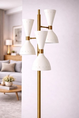 Mid century modern brass floor - modern,