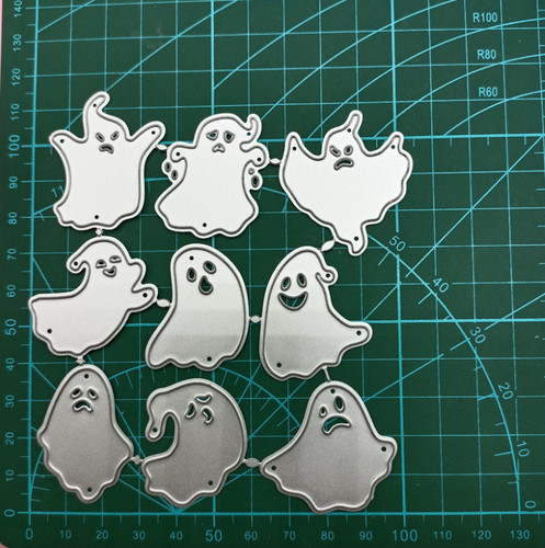 Halloween 9pc ghost metal - halloween,