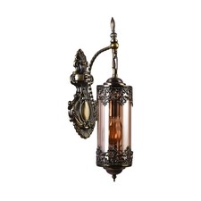 Rustic Wall Sconce with Amber
