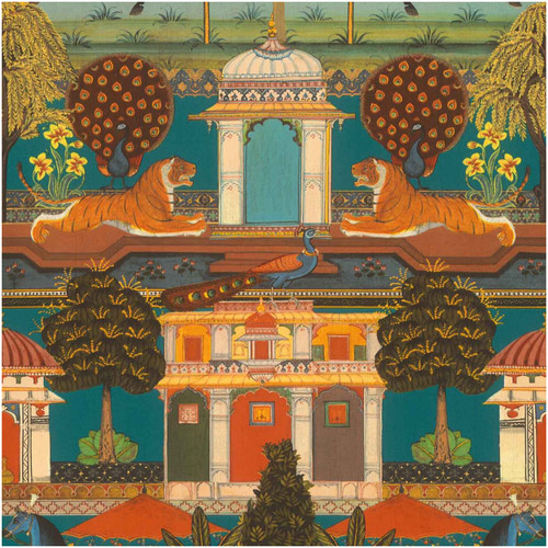 Indian palace tiger peacock - palace,