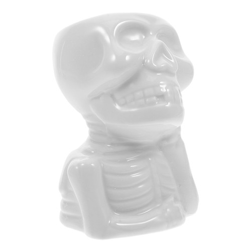 White skull ceramic planter - skull,