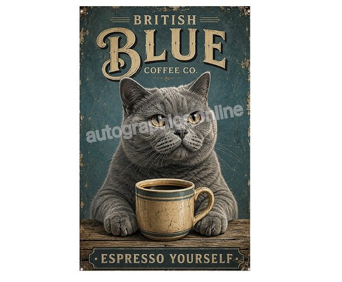 British blue coffee cat - blue,