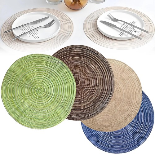 Round woven placemats set - placemats, of