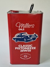 Vintage Style Millers Oil Classic Pistoneeze Can 5ltr Empty