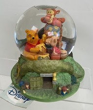Vintage Disney Store Winnie The Pooh Musical Snow Globe Tigger Piglet Working