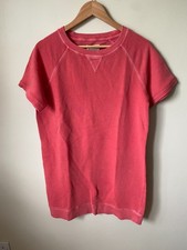 New Hush Sloppy Joe Sweat Sweatshirt Dress 10 coral organic cotton