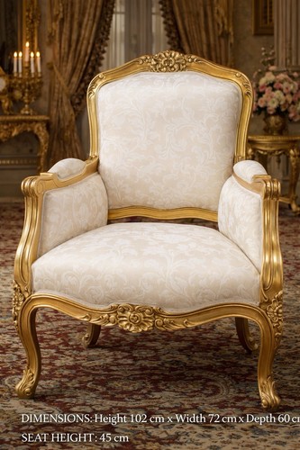 Ornate chair gold - &, ivory