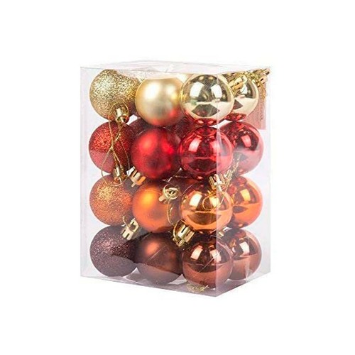 Red christmas tree baubles - red,