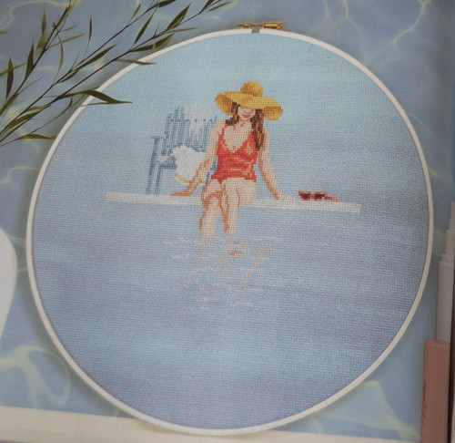 Summer holiday scene lady - lady, by
