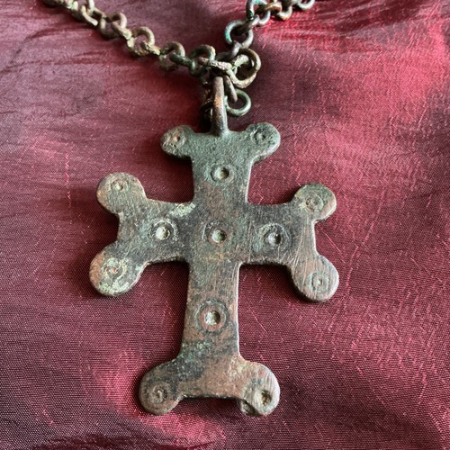 Byzantine bronze cross - bronze, 30