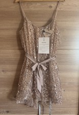 Goddiva Champagne Sequin Sheer