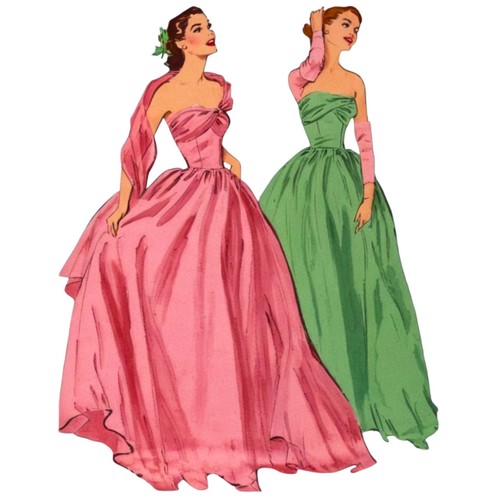 50s pattern strapless - pattern,