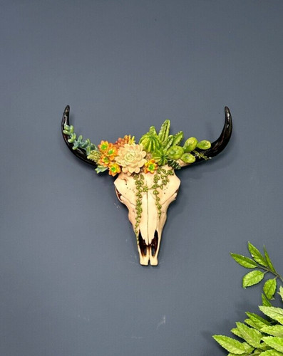 Large faux goat skull with - large,