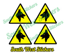 Dog Section Sticker With German Shepherd Triangle 50mm 2"  SMALL x 4