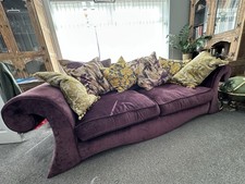 An Amazing Big Purple Velvet Sofa Deep Enough to Curl Up On. Good Condition