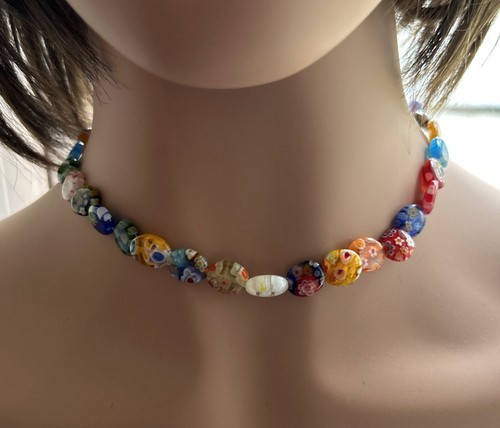 Vintage millefiori glass bead - vintage,