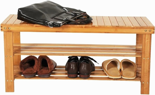 Tier bamboo shoe rack - bamboo,