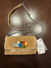 NWT Zara Leather Purse With Pompom Detail