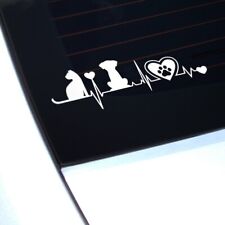Cat Dog Paw Heartbeat Vinyl Decal Sticker Car Van Window Bumper 4x4