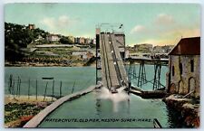 Postcard Weston Super Mare Somerset England Waterchute Old Pier