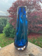 Whitefriars Kingfisher Blue Knobbly Vase By Geoffrey Baxter 1960-1970 Vintage