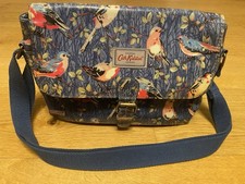 Cath Kidston Ladies Blue Birds Design Satchel Bag Shoulder Bag Oilcloth Pockets 