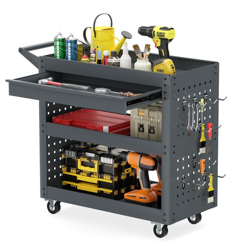 Tier steel tool trolley - steel,