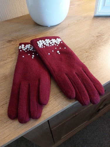 New burgundy ladies - new, gloves