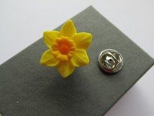 Handmade Yellow Spring Daffodil Brooch Tie Lapel Tac - Made in UK - Boxed