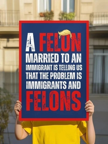 Anti trump protest - sign, a