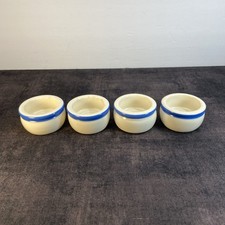(4) T.G. Green-Church Gresley-Butter Pat/Condiment Crocks- England-Cream/Blue
