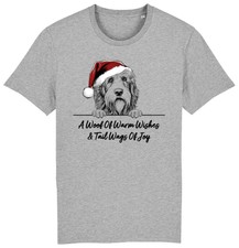 BEARDED COLLIE Christmas Dog T-Shirt Adults Kids Woof Wishes Tail Wags Xmas Dogs