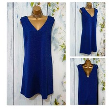 NEW GEORGE DRESS Size 18  Blue Sparkle Glitter Party Occasion Stretch Dress