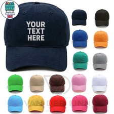 EMBROIDERED Personalised BASEBALL CAP HAT COTTON MENS LADIES UNISEX