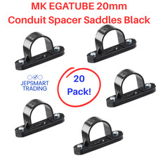 MK EGATUBE 20mm Conduit Spacer Bar Saddles 20PACK Black ESB2 BLK - BRAND NEW #35