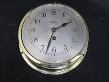 Vintage Ships Bulkhead Brass Case Wall Clock Barkers Kensington, French Movement
