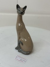 1986 Franklin Mint Curio Cabinet Cats Collection Gray Siamese Cat  Valencia 3.5"