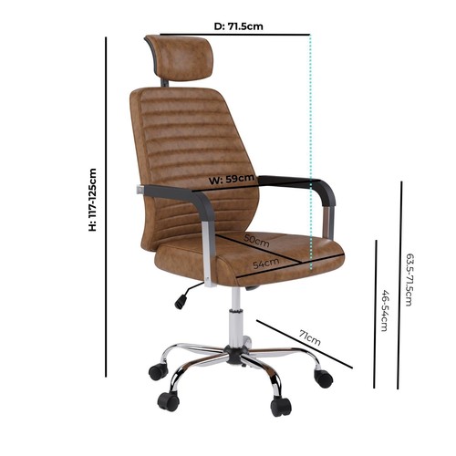Ergonomic brown faux leather - ergonomic,