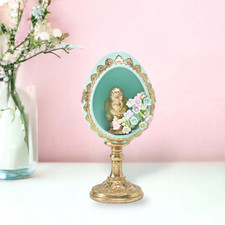 Decorated Teal Egg on