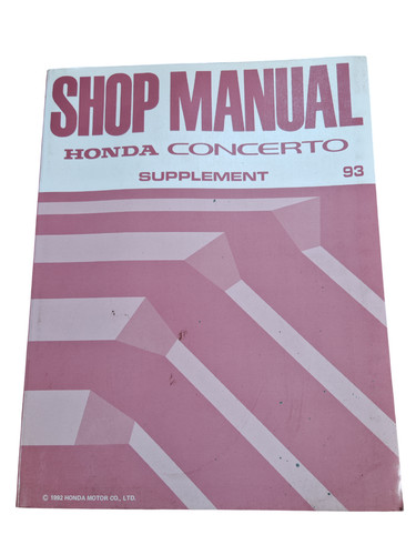Honda concerto supplement - honda,