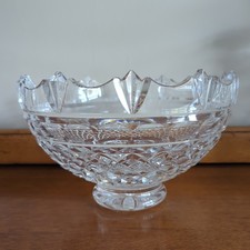 Rare Waterford Crystal King Of Ulster Pattern Large Glass Bowl 25cm dia. Signed