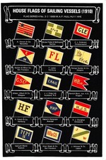 Postcard House Flags of Sailing Vessels 1910 Unposted