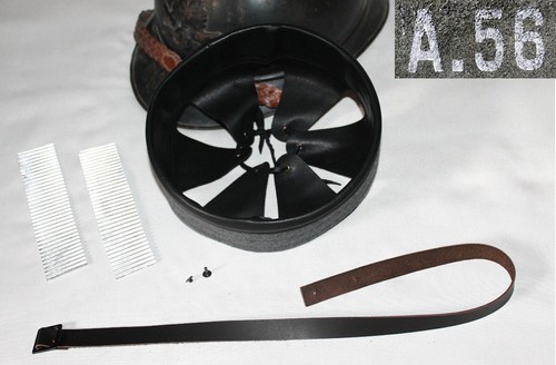 Leather black liner helmet