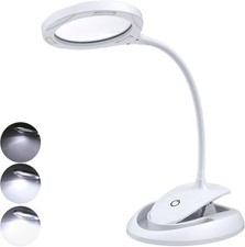 Tanice Magnifying Glass with Light, 2-in-1 Magnifying Glass Desk Lamp 5X 10X Ma