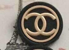 1 BIG 30mm CHANEL BUTTON black & Gold BIG CC Metal Button 30mm ,Single, Iconic