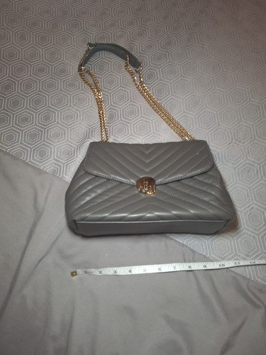 Bessie grey handbag - with, gold